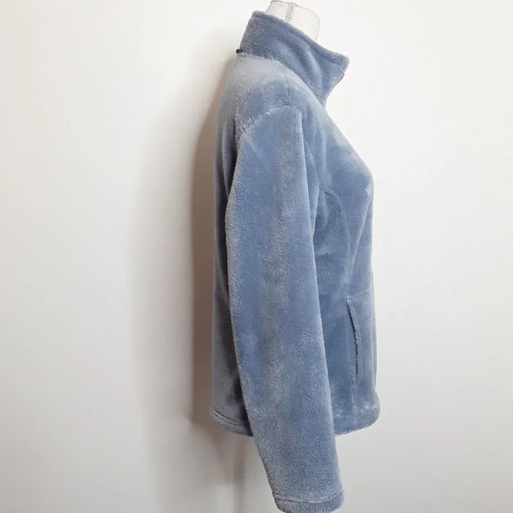 White Sierra Baby Blue Teddy Bear Coat EUC sz L